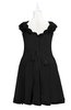 ColsBM Tenley Black Plus Size Bridesmaid Dresses Knee Length Zip up Cute Short Sleeve Lace A-line