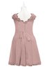 ColsBM Tenley Blush Pink Plus Size Bridesmaid Dresses Knee Length Zip up Cute Short Sleeve Lace A-line
