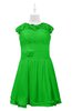 ColsBM Tenley Classic Green Plus Size Bridesmaid Dresses Knee Length Zip up Cute Short Sleeve Lace A-line