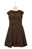 ColsBM Tenley Copper Plus Size Bridesmaid Dresses Knee Length Zip up Cute Short Sleeve Lace A-line