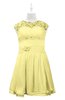 ColsBM Tenley Daffodil Plus Size Bridesmaid Dresses Knee Length Zip up Cute Short Sleeve Lace A-line
