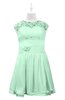 ColsBM Tenley Honeydew Plus Size Bridesmaid Dresses Knee Length Zip up Cute Short Sleeve Lace A-line