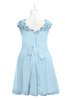 ColsBM Tenley Ice Blue Plus Size Bridesmaid Dresses Knee Length Zip up Cute Short Sleeve Lace A-line