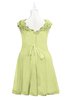 ColsBM Tenley Lime Green Plus Size Bridesmaid Dresses Knee Length Zip up Cute Short Sleeve Lace A-line