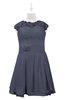 ColsBM Tenley Nightshadow Blue Plus Size Bridesmaid Dresses Knee Length Zip up Cute Short Sleeve Lace A-line