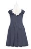 ColsBM Tenley Nightshadow Blue Plus Size Bridesmaid Dresses Knee Length Zip up Cute Short Sleeve Lace A-line