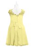 ColsBM Tenley Pastel Yellow Plus Size Bridesmaid Dresses Knee Length Zip up Cute Short Sleeve Lace A-line