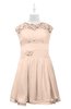 ColsBM Tenley Peach Puree Plus Size Bridesmaid Dresses Knee Length Zip up Cute Short Sleeve Lace A-line