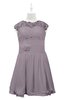 ColsBM Tenley Sea Fog Plus Size Bridesmaid Dresses Knee Length Zip up Cute Short Sleeve Lace A-line