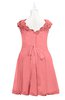 ColsBM Tenley Shell Pink Plus Size Bridesmaid Dresses Knee Length Zip up Cute Short Sleeve Lace A-line