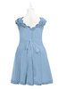 ColsBM Tenley Sky Blue Plus Size Bridesmaid Dresses Knee Length Zip up Cute Short Sleeve Lace A-line