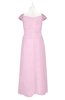 ColsBM Oakley Baby Pink Plus Size Bridesmaid Dresses A-line Modern Floor Length Zip up Appliques Short Sleeve