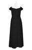 ColsBM Oakley Black Plus Size Bridesmaid Dresses A-line Modern Floor Length Zip up Appliques Short Sleeve