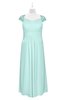 ColsBM Oakley Blue Glass Plus Size Bridesmaid Dresses A-line Modern Floor Length Zip up Appliques Short Sleeve