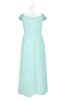ColsBM Oakley Blue Glass Plus Size Bridesmaid Dresses A-line Modern Floor Length Zip up Appliques Short Sleeve