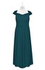 ColsBM Oakley Blue Green Plus Size Bridesmaid Dresses A-line Modern Floor Length Zip up Appliques Short Sleeve