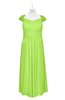 ColsBM Oakley Bright Green Plus Size Bridesmaid Dresses A-line Modern Floor Length Zip up Appliques Short Sleeve
