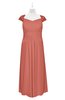 ColsBM Oakley Crabapple Plus Size Bridesmaid Dresses A-line Modern Floor Length Zip up Appliques Short Sleeve