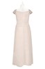 ColsBM Oakley Cream Pink Plus Size Bridesmaid Dresses A-line Modern Floor Length Zip up Appliques Short Sleeve