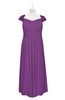 ColsBM Oakley Dahlia Plus Size Bridesmaid Dresses A-line Modern Floor Length Zip up Appliques Short Sleeve