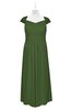 ColsBM Oakley Garden Green Plus Size Bridesmaid Dresses A-line Modern Floor Length Zip up Appliques Short Sleeve