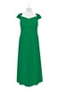 ColsBM Oakley Green Plus Size Bridesmaid Dresses A-line Modern Floor Length Zip up Appliques Short Sleeve