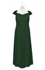 ColsBM Oakley Hunter Green Plus Size Bridesmaid Dresses A-line Modern Floor Length Zip up Appliques Short Sleeve
