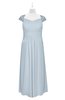 ColsBM Oakley Illusion Blue Plus Size Bridesmaid Dresses A-line Modern Floor Length Zip up Appliques Short Sleeve