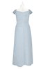 ColsBM Oakley Illusion Blue Plus Size Bridesmaid Dresses A-line Modern Floor Length Zip up Appliques Short Sleeve