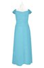 ColsBM Oakley Light Blue Plus Size Bridesmaid Dresses A-line Modern Floor Length Zip up Appliques Short Sleeve