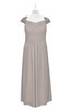 ColsBM Oakley Mushroom Plus Size Bridesmaid Dresses A-line Modern Floor Length Zip up Appliques Short Sleeve