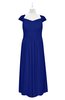 ColsBM Oakley Nautical Blue Plus Size Bridesmaid Dresses A-line Modern Floor Length Zip up Appliques Short Sleeve