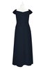 ColsBM Oakley Navy Blue Plus Size Bridesmaid Dresses A-line Modern Floor Length Zip up Appliques Short Sleeve