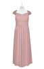 ColsBM Oakley Silver Pink Plus Size Bridesmaid Dresses A-line Modern Floor Length Zip up Appliques Short Sleeve