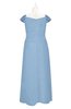 ColsBM Oakley Sky Blue Plus Size Bridesmaid Dresses A-line Modern Floor Length Zip up Appliques Short Sleeve
