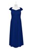 ColsBM Oakley Sodalite Blue Plus Size Bridesmaid Dresses A-line Modern Floor Length Zip up Appliques Short Sleeve