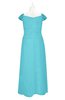 ColsBM Oakley Turquoise Plus Size Bridesmaid Dresses A-line Modern Floor Length Zip up Appliques Short Sleeve