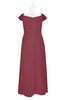 ColsBM Oakley Wine Plus Size Bridesmaid Dresses A-line Modern Floor Length Zip up Appliques Short Sleeve