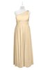 ColsBM Landry Apricot Gelato Plus Size Bridesmaid Dresses Sleeveless One Shoulder Pleated Floor Length Elegant Half Backless