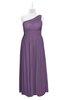 ColsBM Landry Chinese Violet Plus Size Bridesmaid Dresses Sleeveless One Shoulder Pleated Floor Length Elegant Half Backless