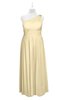 ColsBM Landry Cornhusk Plus Size Bridesmaid Dresses Sleeveless One Shoulder Pleated Floor Length Elegant Half Backless