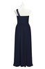 ColsBM Landry Dark Sapphire Plus Size Bridesmaid Dresses Sleeveless One Shoulder Pleated Floor Length Elegant Half Backless