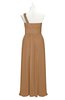 ColsBM Landry Light Brown Plus Size Bridesmaid Dresses Sleeveless One Shoulder Pleated Floor Length Elegant Half Backless