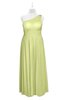 ColsBM Landry Lime Sherbet Plus Size Bridesmaid Dresses Sleeveless One Shoulder Pleated Floor Length Elegant Half Backless