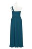 ColsBM Landry Moroccan Blue Plus Size Bridesmaid Dresses Sleeveless One Shoulder Pleated Floor Length Elegant Half Backless