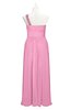 ColsBM Landry Pink Plus Size Bridesmaid Dresses Sleeveless One Shoulder Pleated Floor Length Elegant Half Backless