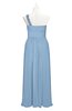 ColsBM Landry Sky Blue Plus Size Bridesmaid Dresses Sleeveless One Shoulder Pleated Floor Length Elegant Half Backless