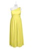 ColsBM Landry Yellow Iris Plus Size Bridesmaid Dresses Sleeveless One Shoulder Pleated Floor Length Elegant Half Backless