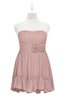 ColsBM Paityn Blush Pink Plus Size Bridesmaid Dresses Pleated Zip up Sleeveless Strapless Knee Length Modern