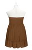 ColsBM Paityn Brown Plus Size Bridesmaid Dresses Pleated Zip up Sleeveless Strapless Knee Length Modern